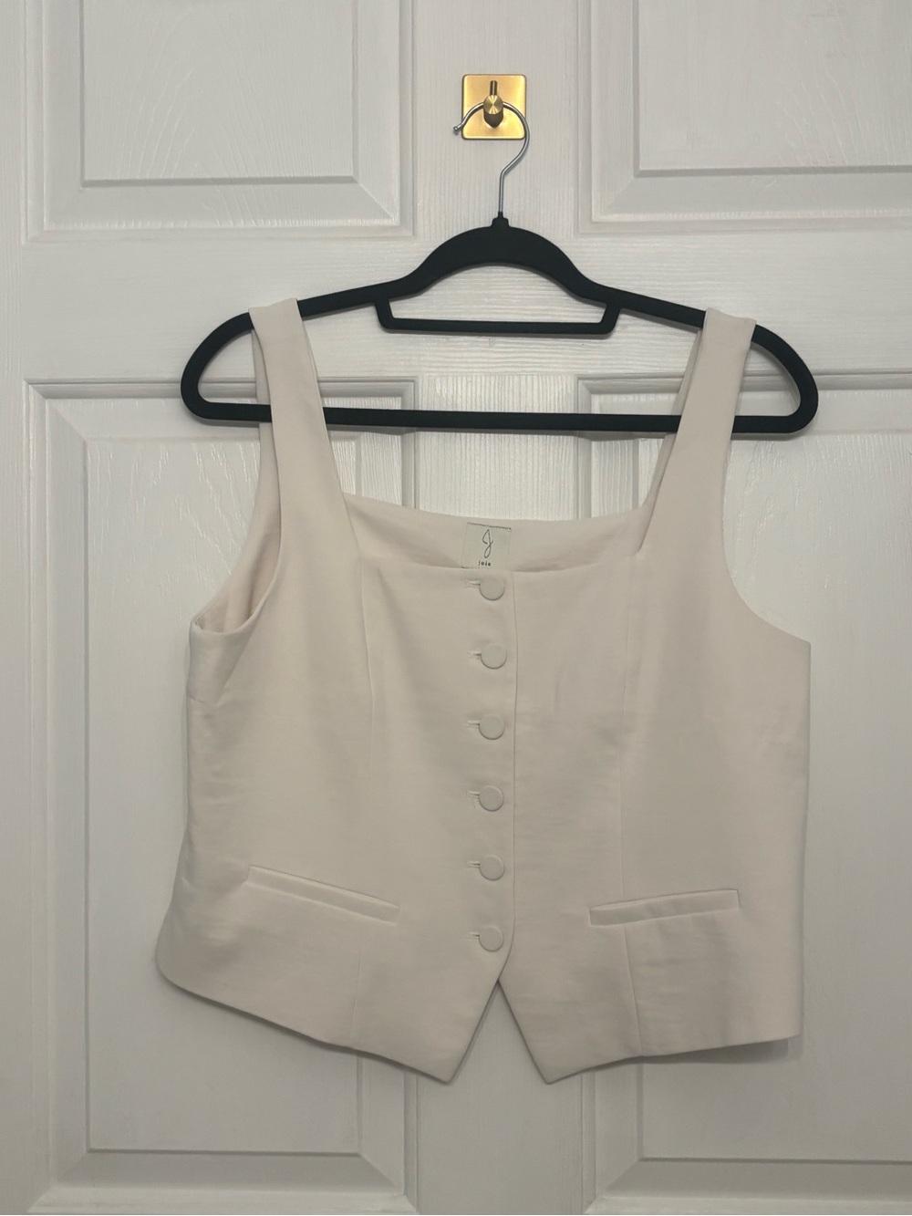 NWT Joie Cream Sleeveless Button Vest